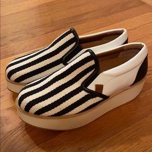 Black and White Flamingos Platform Sneakers